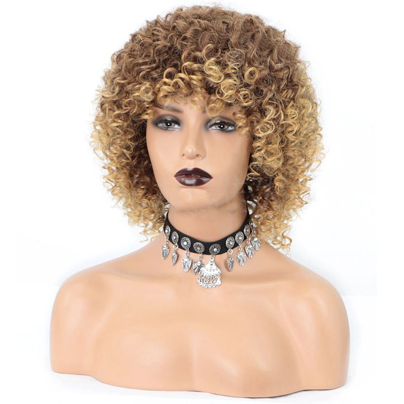 Cross-Border Wigs European And American Fashion African Small Curly Wigs Headgear Wig African Explosive Head Cross-Border Wigs European And American Fashion African Small Curly Wigs Headgear Wig African Explosive Head